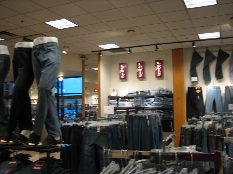 Macy's, Hanes Mall, Winston-Salem, North Carolina. View of men's Levi ...
