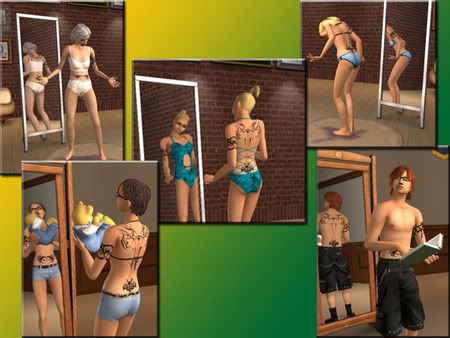 Here's a preview of the Tan tattoos - and now that I've discovered the zoom function in CAS, hopefully the back tattoo is a little clearer.