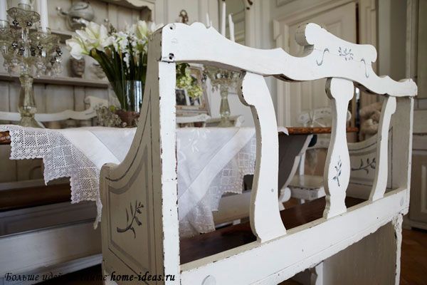 Детали гостиной шебби-шик