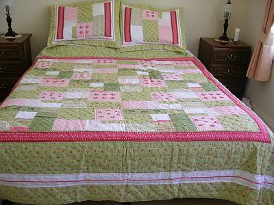 Queen Size Quilt Dimensions on Brand New Flower Medley Patchwork Queen Size Bedspread Quilt Retails
