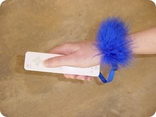 blue feather wristband
