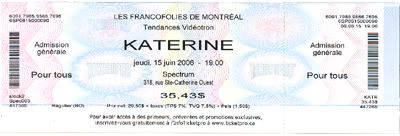 Katerine - ticket