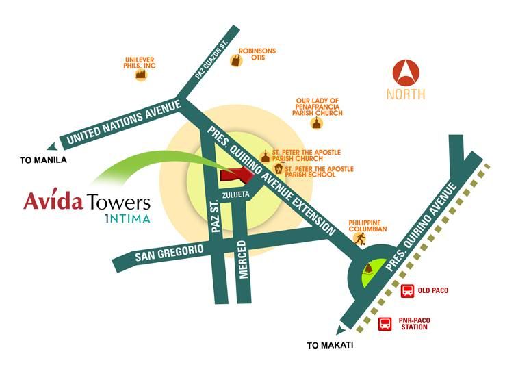 avida towers intima location map avida towers vicinity map