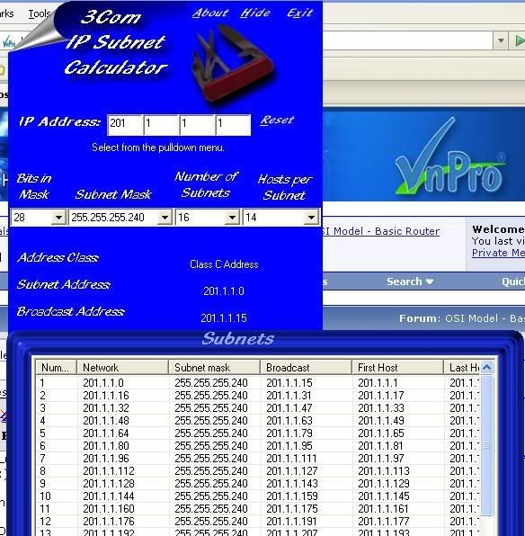 Thread: IP Subnet Calculator - Ct tính Subnet