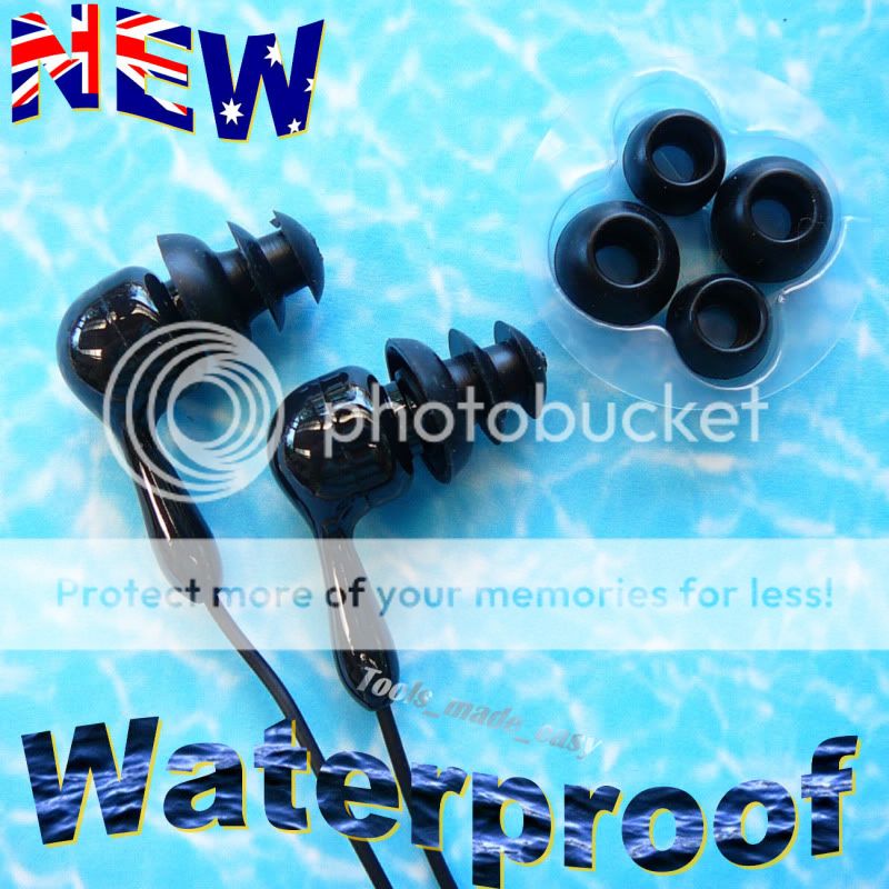 Waterproof Headphones BASS earphones  ipod 3G iphone  