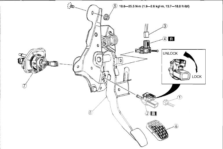 2002 mazda protege 5 clutch pedal schematic