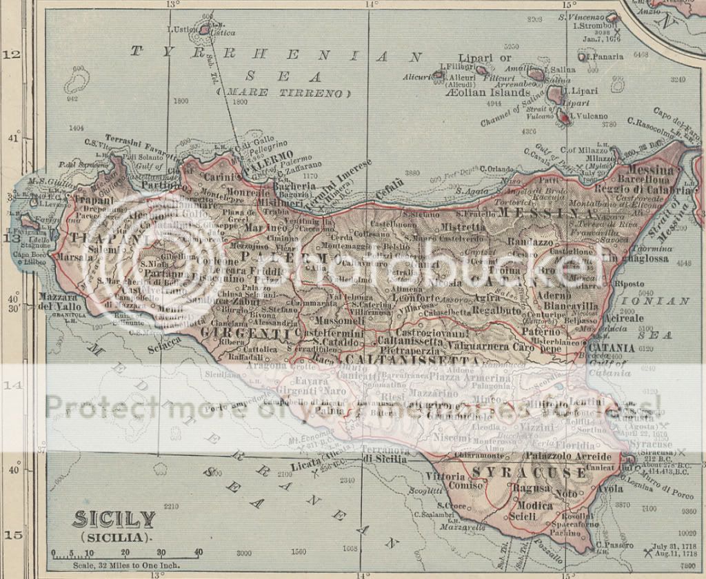 1929 map of Central & Southern Italy. Genuine. Large.  