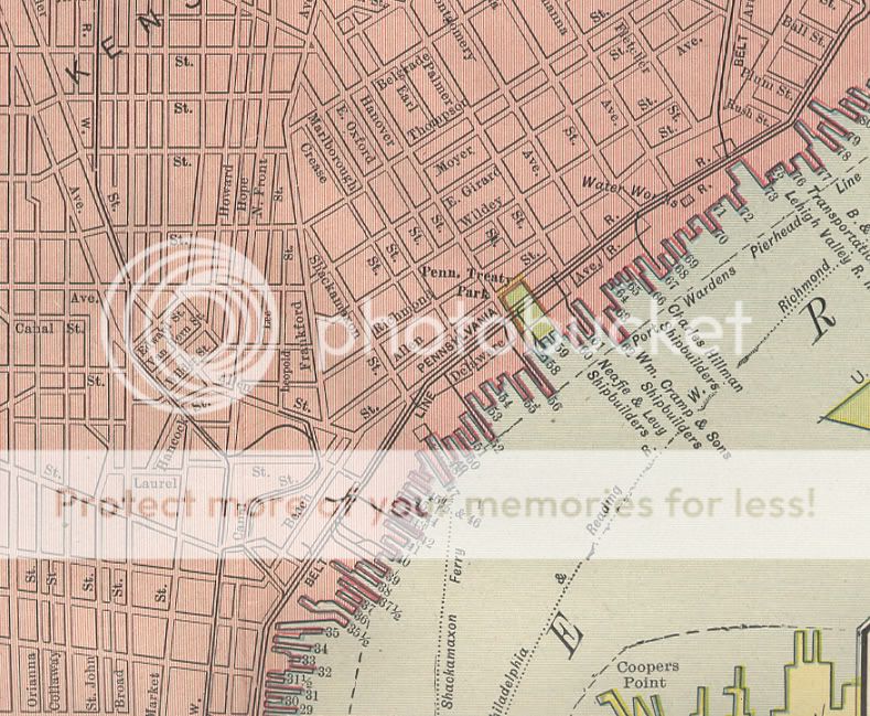 1901 Railroad & Street Map of Philadelphia. 28 X 20.  