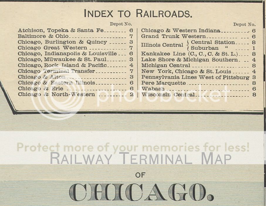 1902 Chicago Railway Terminal map. 28 X 20. Genuine.  