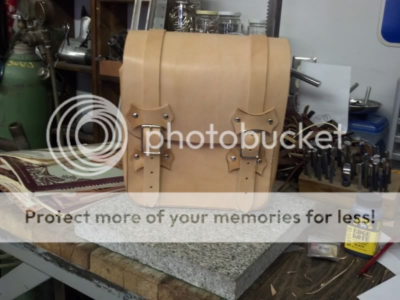 Hand made leather sissy bar bag. BUILD PICS Harley Davidson Forums