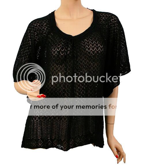 NEW LAYERING SHEER SEE THROUGH LOOSE TUNIC TOP BLACK S  